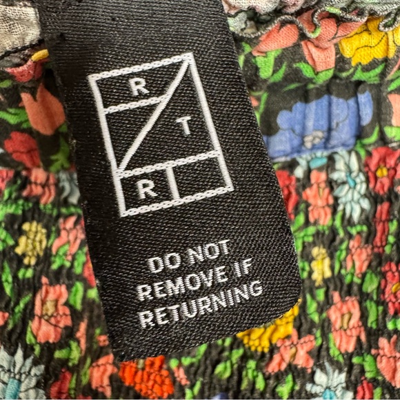 PERSEVERANCE Black Floral smocked Short Ruffled Skirt‎ Size 6 B - Picture 4 of 10